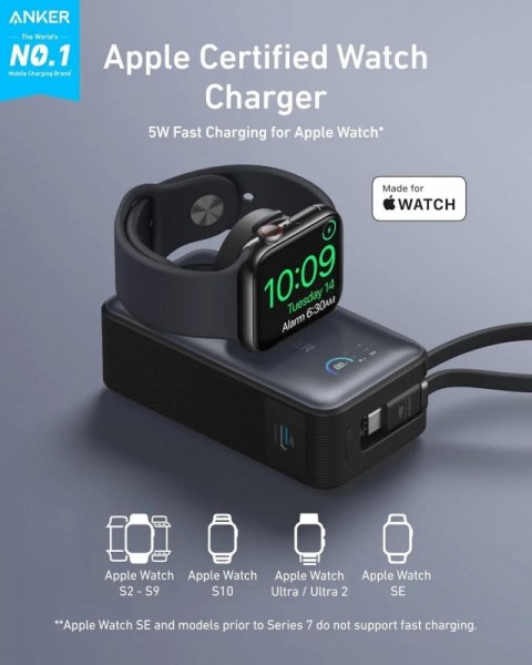 Anker Powerbank Apple Watch MagGo 10000mAh czarny