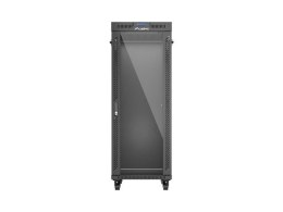 Lanberg Szafa instalacyjna rack stojąca 19 cali 32U 600x1000 drzwi przeszklone LCD czarna (Flat pack)