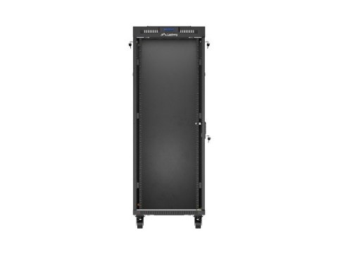 Lanberg Szafa instalacyjna rack stojąca 19 cali 32U 600x1000 drzwi przeszklone LCD czarna (Flat pack)