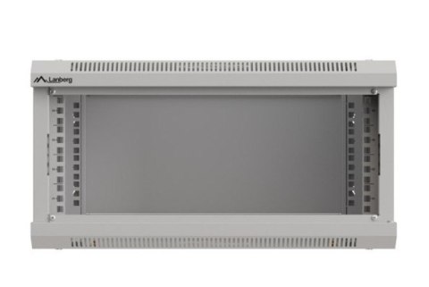 Lanberg Szafa instalacyjna rack wisząca 19" 4U 540x350 szara drzwi przeszklone (flat pack)