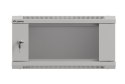 Lanberg Szafa instalacyjna rack wisząca 19" 4U 540x350 szara drzwi przeszklone (flat pack)