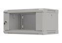 Lanberg Szafa instalacyjna rack wisząca 19" 4U 540x350 szara drzwi przeszklone (flat pack)