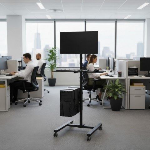 Maclean Stand wózek do monitora CPU na kółkach MC-793