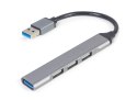 Gembird HUB USB 4-Porty (USB3 x 1, USB2 x 3), srebrny