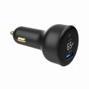 Gembird Szybka ładowarka samochodowa 2xUSB-A+C, Type-C (PD), LCD, 65W, czarna