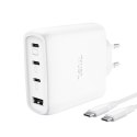 Trust Ładowarka biała MAXO GaN 65W 3xUSB-C 1xUSB-A