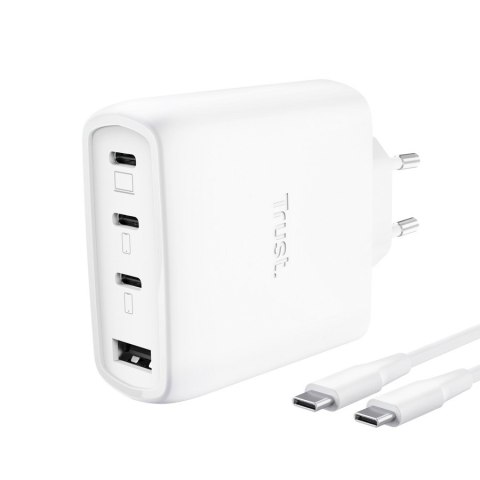 Trust Ładowarka biała MAXO GaN 65W 3xUSB-C 1xUSB-A