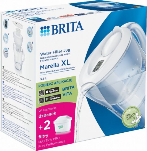 Brita Dzbanek filtrujacy 3,5l Marella XL + 2 wkłady filtrujące MAXTRA PRO Pure Performance