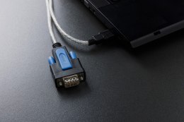 Digitus Kabel adapter USB 2.0 do RS232 (DB9) | Chipset FTDI (FT232RNL) | PVC, transparentny | Mocowanie na śruby | 1.8m