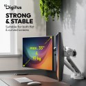 Digitus Ramię biurkowe podwójne z zaciskiem i sprężyną mechaniczną 2x LCD max. 35" obciążenie 2x10kg, VESA: 75x75, 100x100, białe