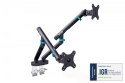 Digitus Ramię biurkowe podwójne z zaciskiem i sprężyną mechaniczną 2x LCD max. 35" obciążenie 2x10kg, VESA: 75x75, 100x100, czarne
