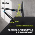 Digitus Ramię biurkowe pojedyncze z zaciskiem i sprężyną mechaniczną 1x LCD max. 35" 10kg, VESA: 75x75, 100x100, czarne
