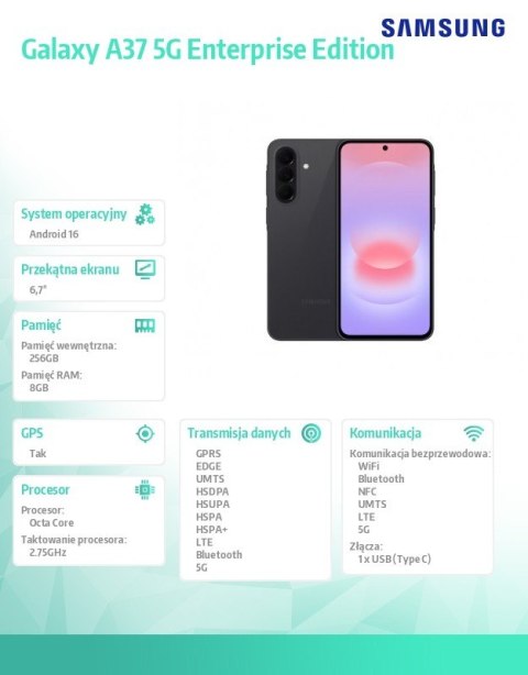 Samsung Smartfon Galaxy A37 5G 8/256GB Enterprise Edition czarny