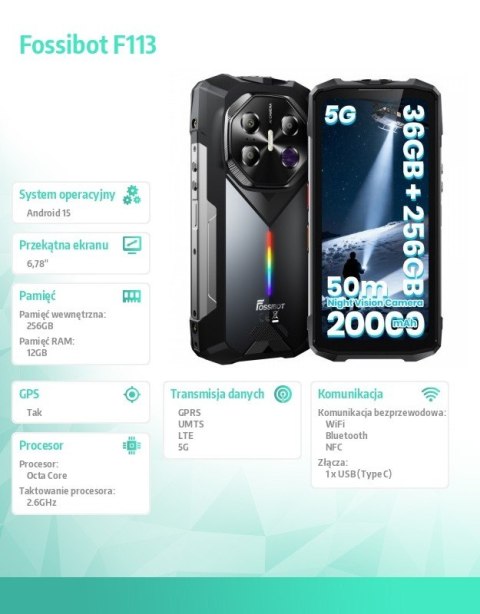 Fossibot Smartfon F113 gray