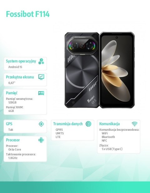 Fossibot Smartfon F114 black CH