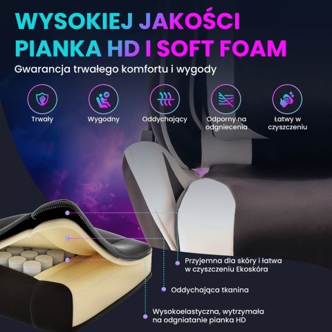 Extralink Gaming | Fotel gamingowy | biurowy, obrotowy, kubełkowy, czarno-biały, G-526