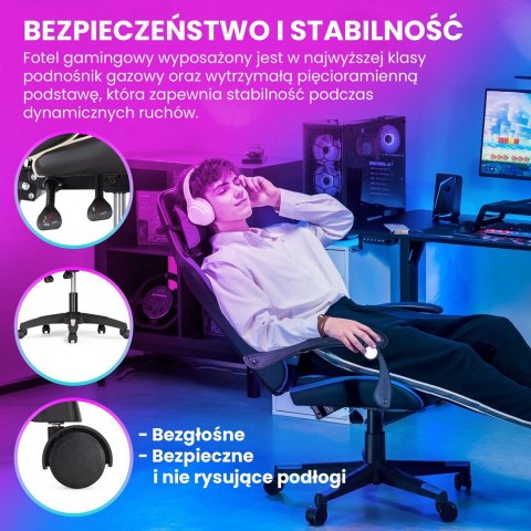 Extralink Gaming | Fotel gamingowy | biurowy, obrotowy, kubełkowy, czarno-biały, G-526