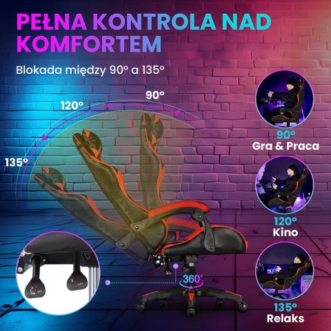 Extralink Gaming | Fotel gamingowy | biurowy, obrotowy, kubełkowy, czarno-czerwony, G-522