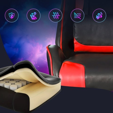 Extralink Gaming | Fotel gamingowy | biurowy, obrotowy, kubełkowy, czarno-czerwony, G-522