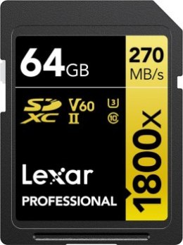 Lexar SDXC 64GB Professional 1800x UHS-II U3 ( 180/270 MB/s )
