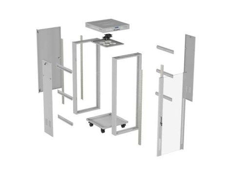 LANBERG SZAFA INSTALACYJNA RACK STOJĄCA 19" 32U 600X600 SZARA DRZWI PRZESZKLONE LCD (FLAT PACK) V2