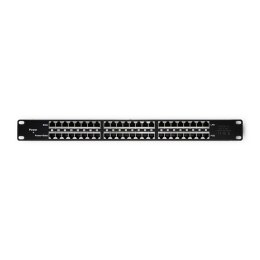 Qoltec Patch panel RACK| 48V | 24 porty | Passive PoE Injector | Czarny