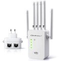 Qoltec Wzmacniacz sygnału WiFi | Repeater | Access Point | 300Mb/s | 6 anten | 2xRJ45