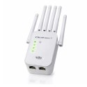 Qoltec Wzmacniacz sygnału WiFi | Repeater | Access Point | 300Mb/s | 6 anten | 2xRJ45