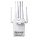 Qoltec Wzmacniacz sygnału WiFi | Repeater | Access Point | 300Mb/s | 6 anten | 2xRJ45