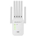 Qoltec Wzmacniacz sygnału WiFi | Repeater | Access Point | 300Mb/s | 6 anten | 2xRJ45