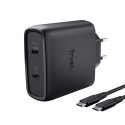 Trust Ładowarka MAXO GaN 65W 2xUSB-C czarna