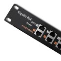 QOLTEC PATCH PANEL RACK | 12 PORTÓW | POE | CZARNY
