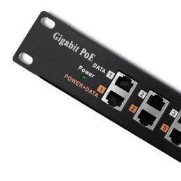 QOLTEC PATCH PANEL RACK | 12 PORTÓW | POE | CZARNY