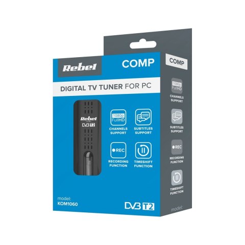 REBEL COMP TUNER CYFROWY USB DVB-T2 H.265 HEVC (WYPRZEDAŻ)