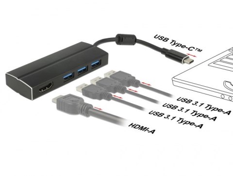 DeLOCK 63931 stacja dokująca USB 3.2 Gen 1 (3.1 Gen 1) Type-C Czarny