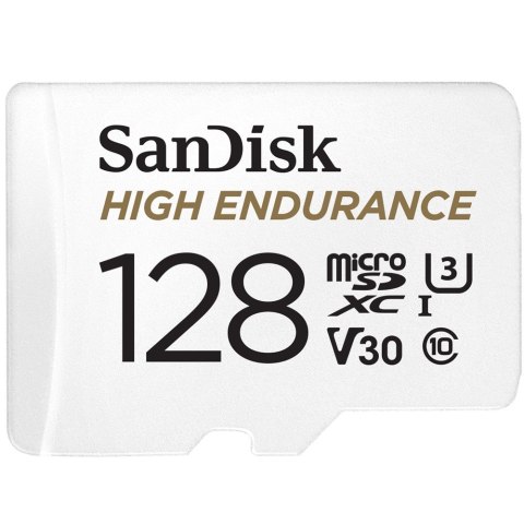 Karta pamięci MicroSDXC SanDisk High Endurance 128GB 100/40 MB/s A1 Class 10 V30 UHS-I U3 + adapter