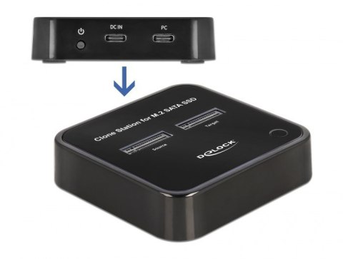 DeLOCK Stacja dokująca M.2 dla 2 x M.2 SATA SSD z funkcją klonowania