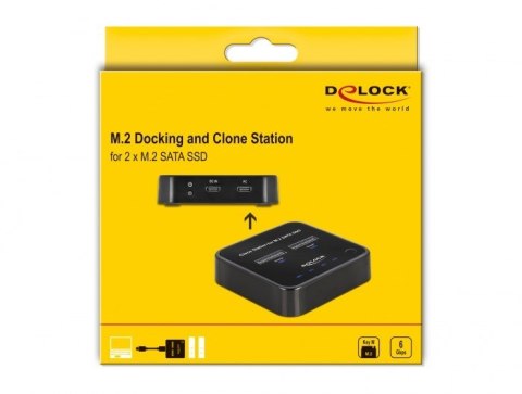 DeLOCK Stacja dokująca M.2 dla 2 x M.2 SATA SSD z funkcją klonowania