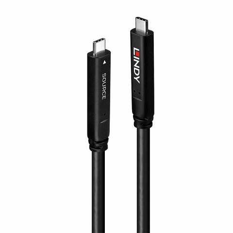Hybrydowy kabel LINDY USB 3.2 Gen 1 i DP 1.4 Type-C o długości 8 m