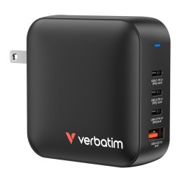 Ładowarka Verbatim Mini GaN 165W 3xUSB-C 1xUSB-A US/EU/UK