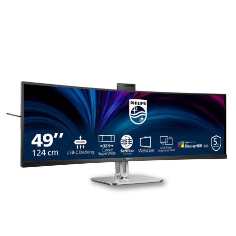 Philips 49B2U6900CH/00 monitor komputerowy 124 cm (48.8") 5120 x 1440 px Dual QHD LCD Czarny