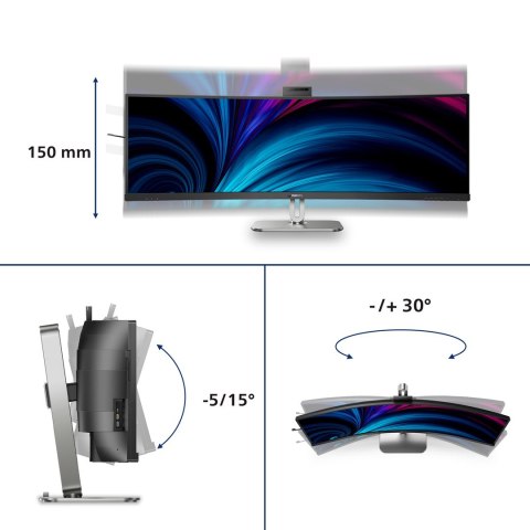 Philips 49B2U6900CH/00 monitor komputerowy 124 cm (48.8") 5120 x 1440 px Dual QHD LCD Czarny