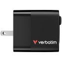 Ładowarka Verbatim Gan 65W 2xUSB-C PD,1xUSB-A, retrac. Przewód 32217