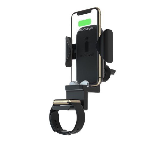 Terratec ChargeAir All Car Uchwyt aktywny Telefon komórkowy/Smartfon, Smartwatch Czarny