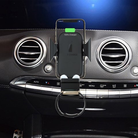 Terratec ChargeAir All Car Uchwyt aktywny Telefon komórkowy/Smartfon, Smartwatch Czarny