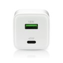 EVERACTIVE ŁADOWARKA SIECIOWA GAN 1 X USB ORAZ 1 X USB-C QUICK CHARGE 4.0 45W BIAŁA SC-450Q