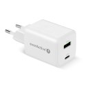 EVERACTIVE ŁADOWARKA SIECIOWA GAN 1 X USB ORAZ 1 X USB-C QUICK CHARGE 4.0 45W BIAŁA SC-450Q
