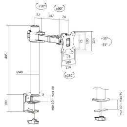 LogiLink Uchwyt do monitora 17-32 cale, stalowy, maks. 9kg