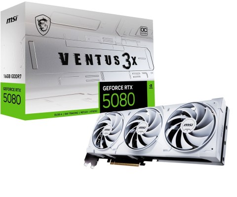 MSI VENTUS GEFORCE RTX 5080 16G 3X OC WHITE karta graficzna NVIDIA 16 GB GDDR7