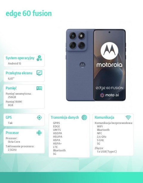 Motorola Smartfon edge 60 fusion 8/256GB, Slipstream
